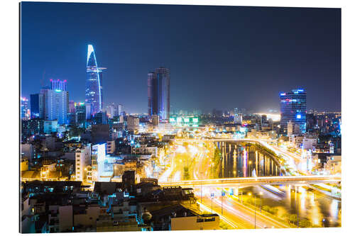 Gallery Print Ho Chi Minh Stadt (Saigon) Skyline bei Nacht, Vietnam