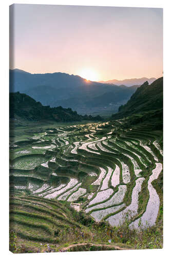 Canvastavla Landscape: sunrise over rice paddies in Sa Pa, Vietnam