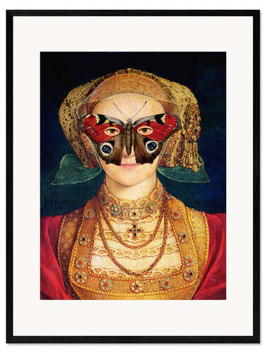 Innrammet kunsttrykk The butterfly mask (by Hans Holbein)