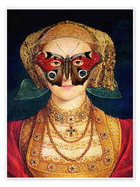 Poster Die Schmetterlingsmaske (nach Hans Holbein)
