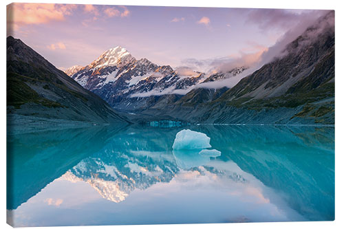 Canvas print Glacial lake at Mt Cook, New Zealand