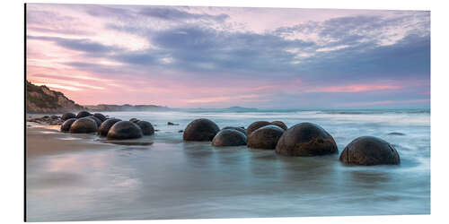 Aluminium print Moeraki boulders, New Zealand