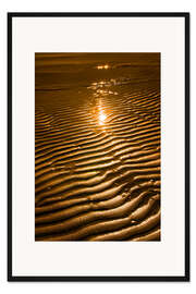 Gerahmter Kunstdruck Sylt - Rippel vor Sonnenuntergang