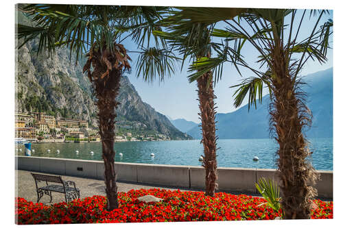 Obraz na szkle akrylowym LAKE GARDA Gorgeous Riverside in Limone sul Garda