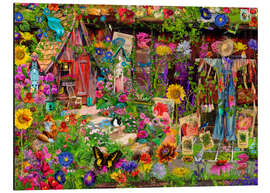 Magnettafel Die Vogelscheuche im Garten