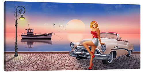 Obraz na płótnie Pin-up girl: Waiting for the sweetheart