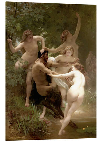 Akrylbillede Nymfer og Satyr