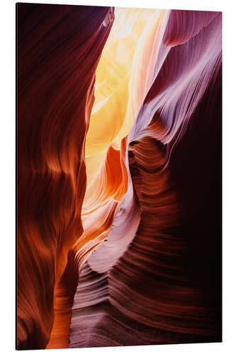 Aluminium print Glowing walls of Lower Antelope Slot Canyon at Page, Arizona, USA