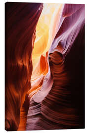 Canvas print Glowing walls of Lower Antelope Slot Canyon at Page, Arizona, USA