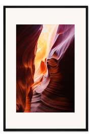 Gerahmter Kunstdruck Leuchtene Wände im Lower Antelope Slot Canyon bei Page, Arizona, USA
