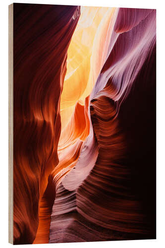 Quadro de madeira Glowing walls of Lower Antelope Slot Canyon at Page, Arizona, USA