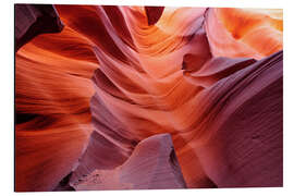 Alubild Leuchtene Wände im Lower Antelope Slot Canyon bei Page, Arizona, USA