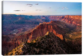 Leinwandbild Panorama vom South Rim über den Grand Canyon bei Sonnenuntergang, USA.