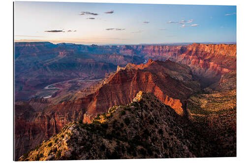 Tableau en plexi-alu Coucher de soleil sur le Grand Canyon South Rim