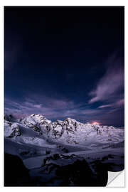 Wall sticker Diavolezza moonset by night, Engadin, Switzerland.