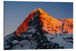 Cuadro de aluminio Eiger mountain peak at sunset  View from Lauberhorn, kleine Scheidegg, Grindelwald, Switzerland