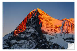 Wall sticker Eiger mountain peak at sunset  View from Lauberhorn, kleine Scheidegg, Grindelwald, Switzerland