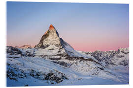 Tableau en verre acrylique Cervin au lever du soleil, vue de Gornergrat, Suisse - Peter Wey