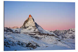 Aluminium print Matterhorn at sunrise, view from Gornergrat, Zermatt, Valais, Switzerland