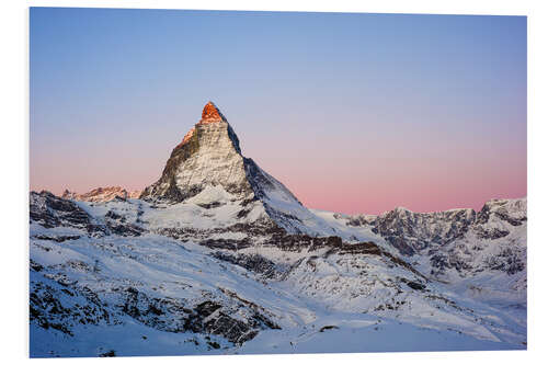 Foam board print Matterhorn at sunrise, view from Gornergrat, Zermatt, Valais, Switzerland