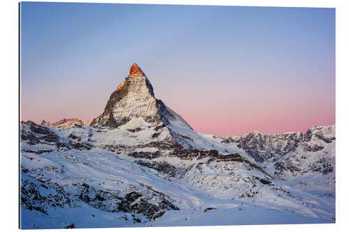 Quadro em plexi-alumínio Matterhorn at sunrise, view from Gornergrat, Zermatt, Valais, Switzerland