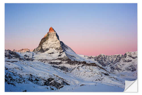 Vinilo para la pared Matterhorn at sunrise, view from Gornergrat, Zermatt, Valais, Switzerland