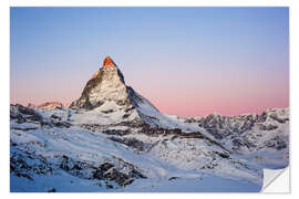 Vinilo para la pared Matterhorn at sunrise, view from Gornergrat, Zermatt, Valais, Switzerland