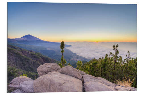 Aluminium print Tenerife Teide Sunset