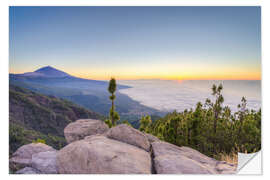 Selvklebende plakat Tenerife Teide Sunset