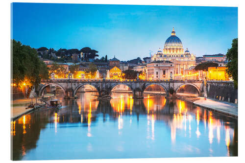 Acrylglasbild St. Peter und Tiber, Rom