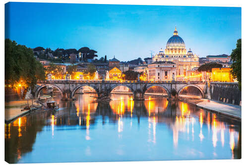 Canvas print St. Peter and Tiber, Rome