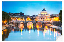 Selvklebende plakat St. Peter and Tiber, Rome