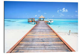 Magnettafel Steg ins blaue Meer, Malediven I
