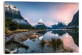 Holzbild Milford Sound, Neuseeland IV