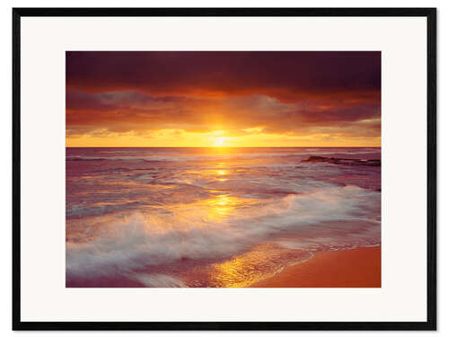Framed art print Sunset on the Pacific