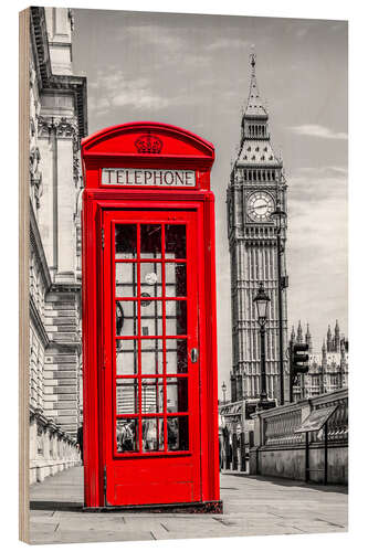 Wood print London Phone Booth