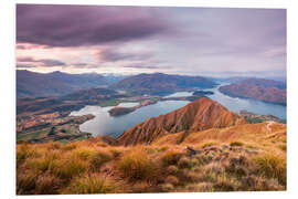 Foam board print Wanaka lake, New Zealand