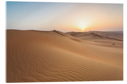 Acrylic print Sunrise over sand dunes, empty quarter desert, Abu Dhabi, Emirates