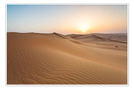 Póster  Sunrise over sand dunes, empty quarter desert, Abu Dhabi, Emirates - Matteo Colombo