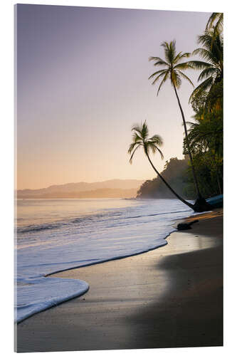 Acrylglas print Surf at a palm beach, Costa Rica