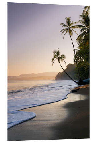 Tableau en plexi-alu Vagues sur une plage du Costa Rica