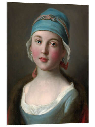 Gallery print Russian girl in a blue dress and headdress