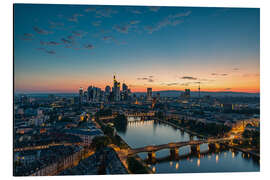 Aluminium print Frankfurt Skyline at sunset