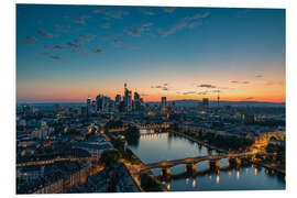 Foam board print Frankfurt Skyline at sunset