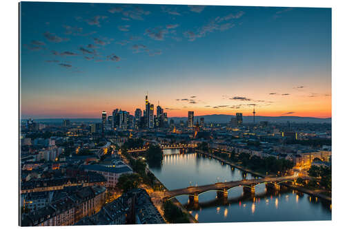 Gallery Print Frankfurt Skyline bei Sonnenuntergang