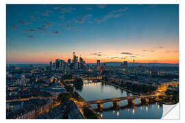 Wandsticker Frankfurt Skyline bei Sonnenuntergang