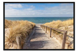 Gerahmter Kunstdruck Weg zum Strand an der Ostsee
