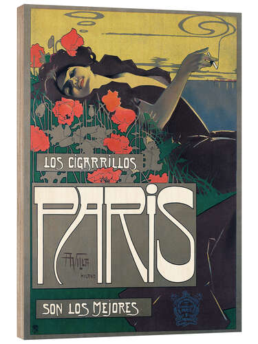 Wood print Cigarrillos Paris