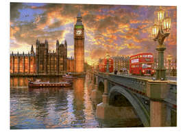 Foam board print Westminster sunset