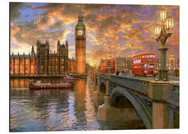 Magnettafel Westminster bei Sonnenuntergang